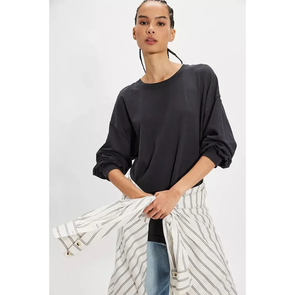 Free people We The Free Perfect Oversized long sleeve Tee black L NEW